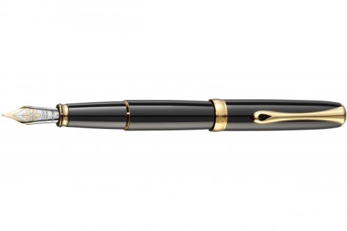 Перьевая ручка Diplomat Excellence A2 Black Lacquer Gold перо F золото 14K
