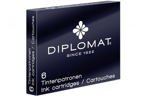 Картриджи с чернилами (6 шт) для перьевой ручки Diplomat черный