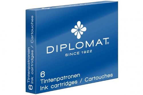 Картриджи с чернилами (6 шт) для перьевой ручки Diplomat синий